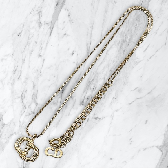 Christian Dior CD Rhinestone Necklace - Picture 3 of 4